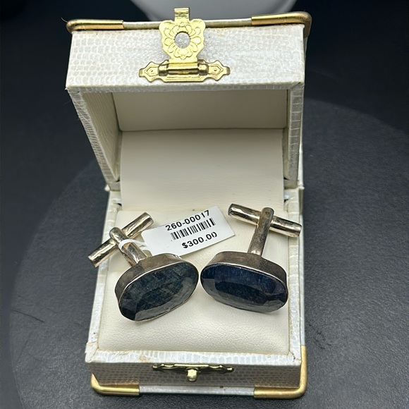 Other - 40ctw Natural Sapphire Cufflinks in Sterling Silver